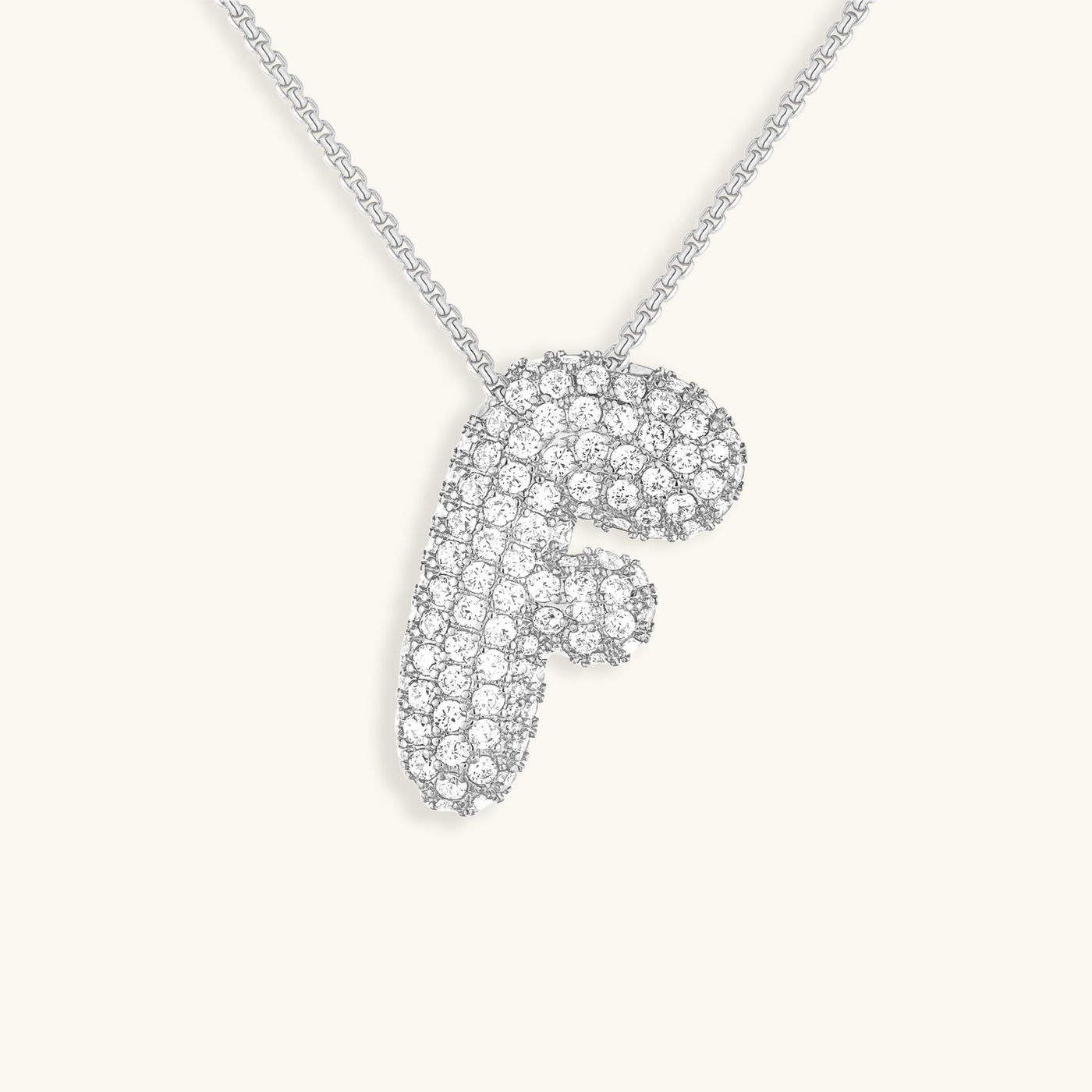 Naamketting Bubble met diamant | 18k Goud