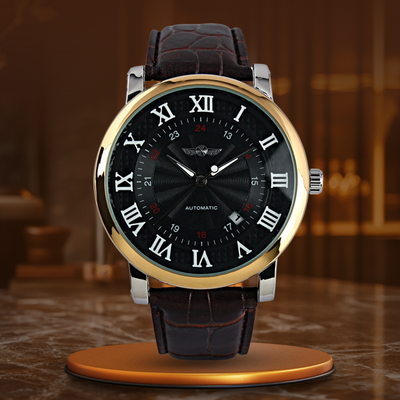 Mode Luxe Lederen Volledig Automatische Horloge