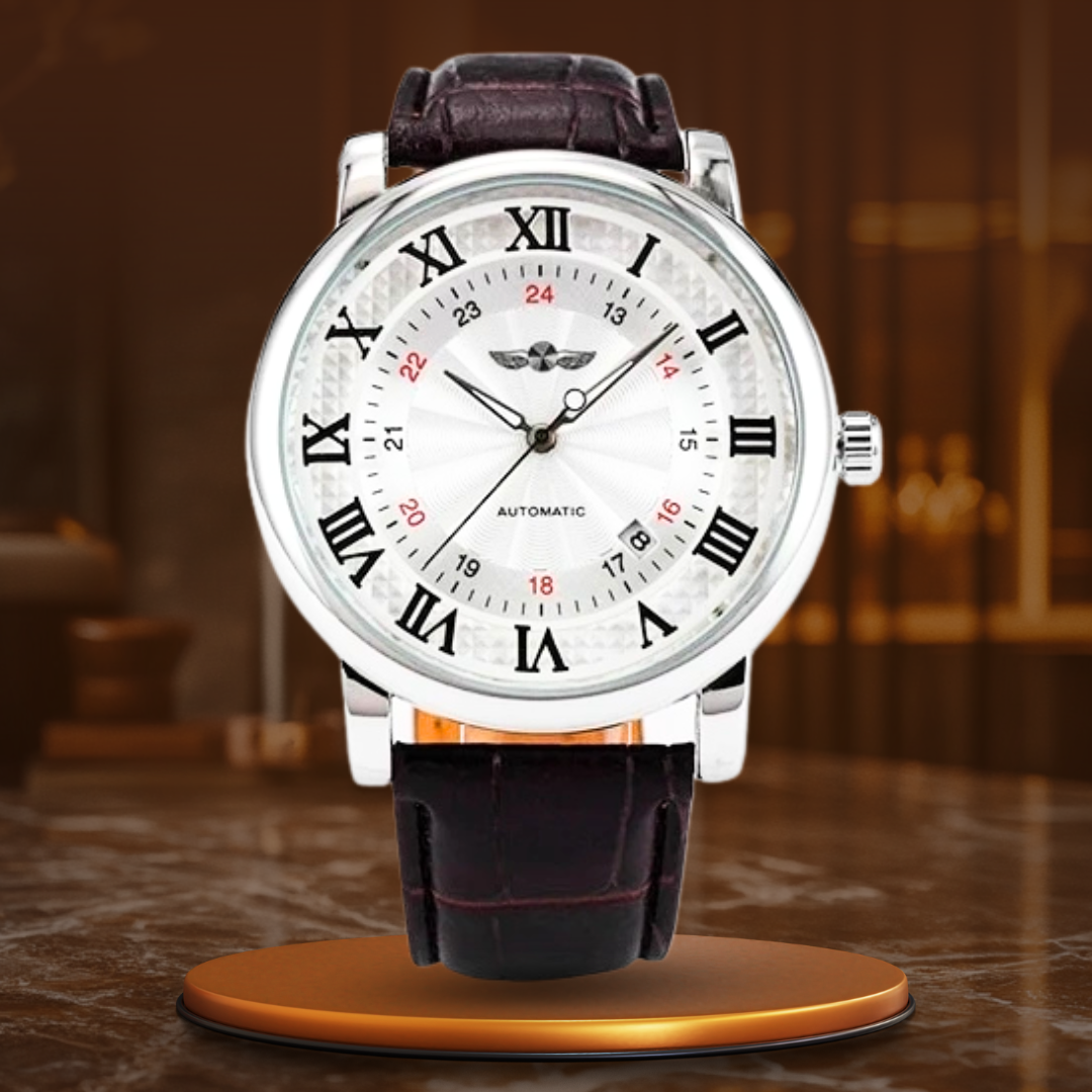 Mode Luxe Lederen Volledig Automatische Horloge