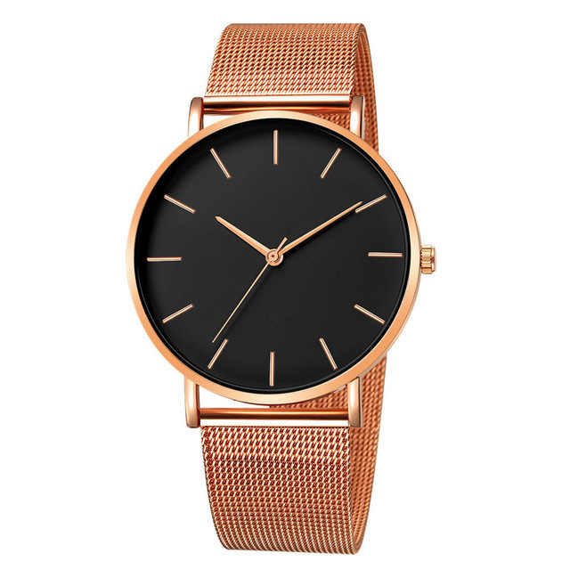 Minimalistische RVS Mesh Quartz Horloge
