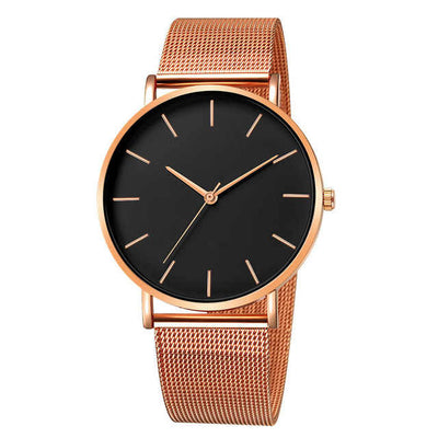 Minimalistische RVS Mesh Quartz Horloge