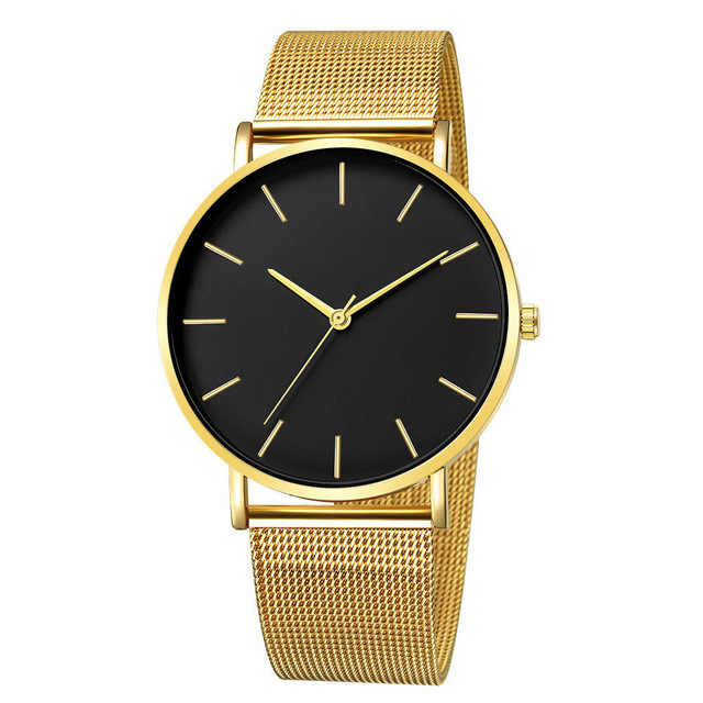 Minimalistische RVS Mesh Quartz Horloge