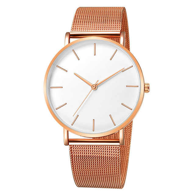 Minimalistische RVS Mesh Quartz Horloge