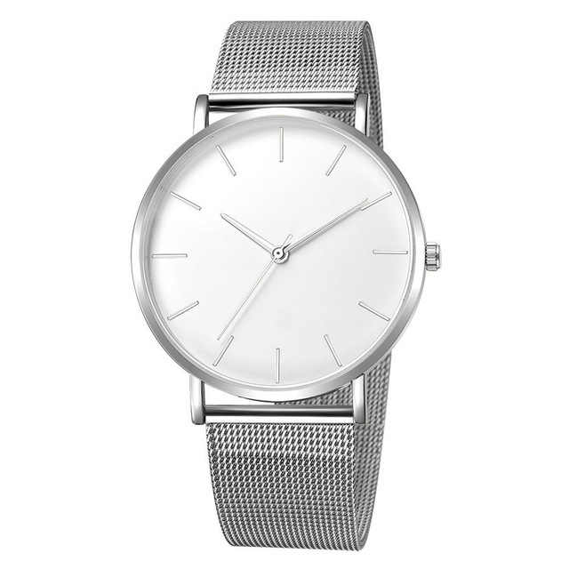 Minimalistische RVS Mesh Quartz Horloge