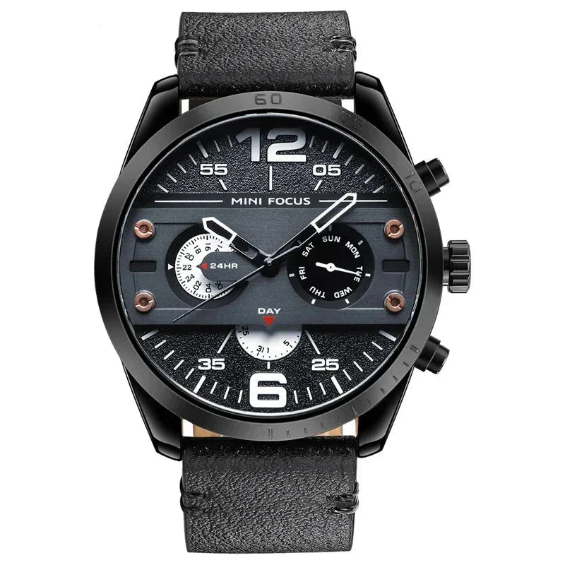 Luxe Leren Band Quartz Chronograaf Sporthorloge