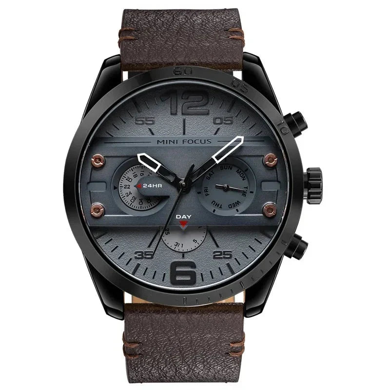 Luxe Leren Band Quartz Chronograaf Sporthorloge