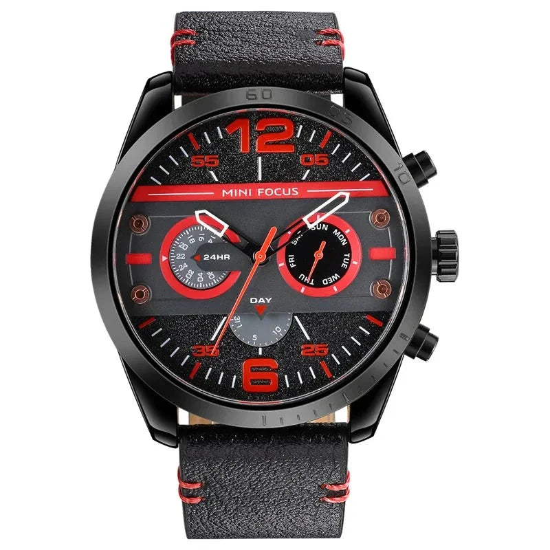 Luxe Leren Band Quartz Chronograaf Sporthorloge