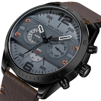 Luxe Leren Band Quartz Chronograaf Sporthorloge