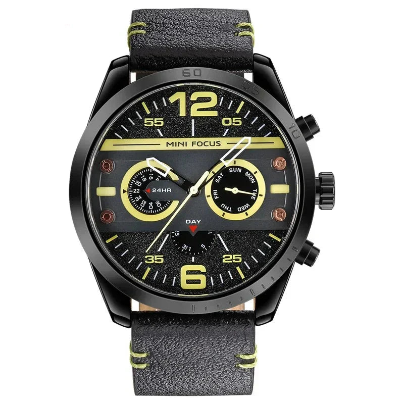 Luxe Leren Band Quartz Chronograaf Sporthorloge