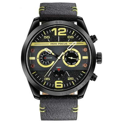 Luxe Leren Band Quartz Chronograaf Sporthorloge
