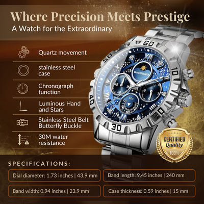 Luxe Chronograaf Horloge met Metalen Band