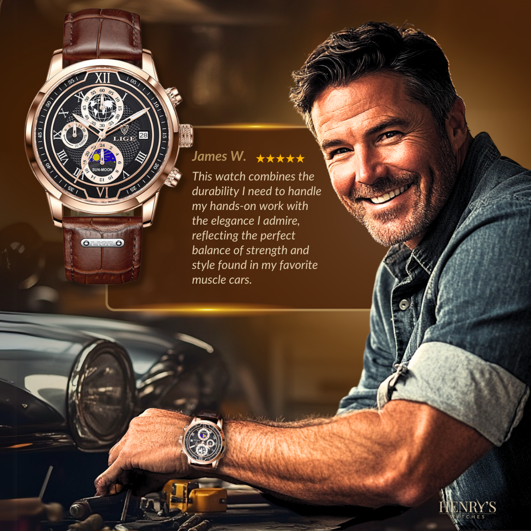 Premium Leren Band Chronograaf Horloge