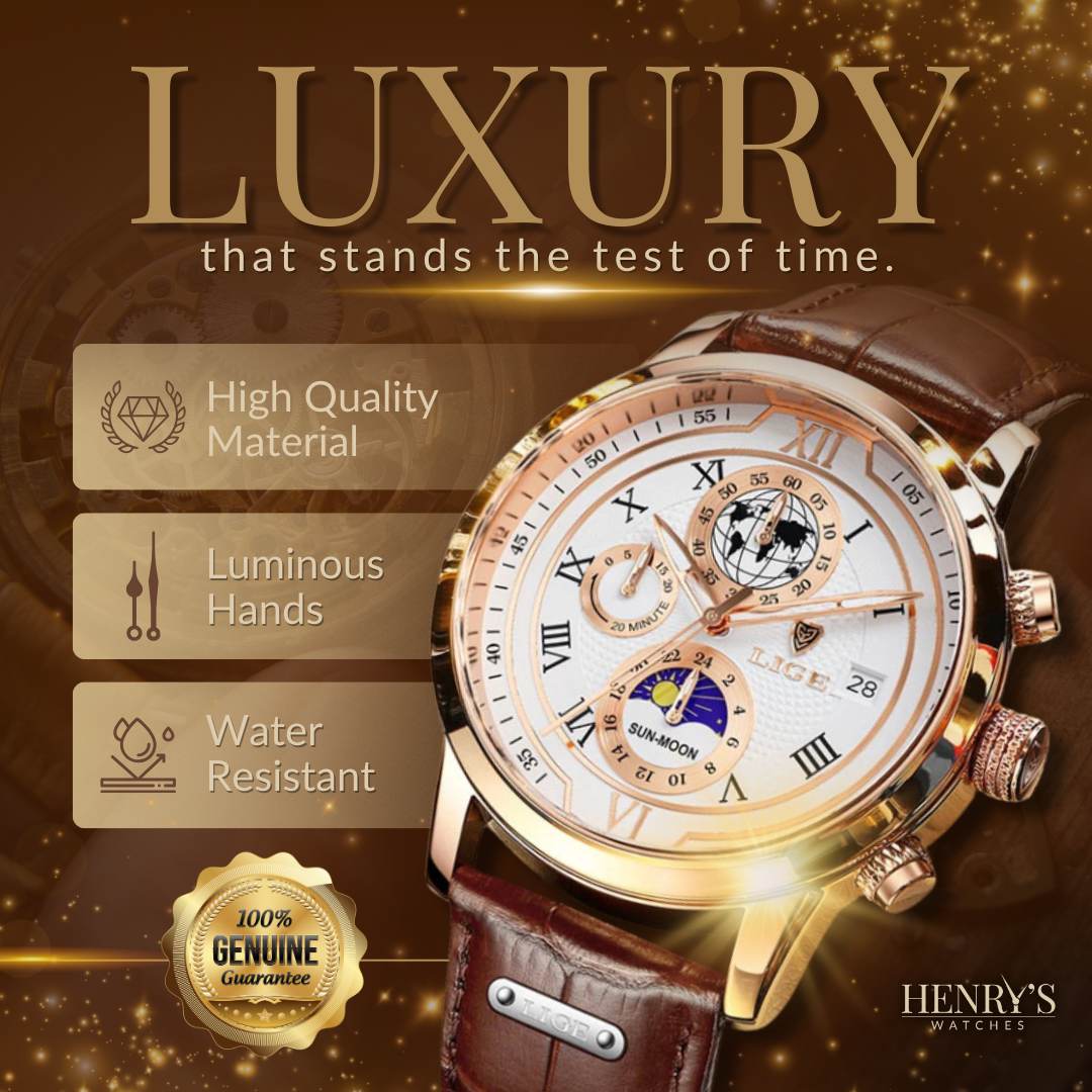 Premium Leren Band Chronograaf Horloge