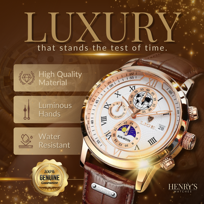 Premium Leren Band Chronograaf Horloge