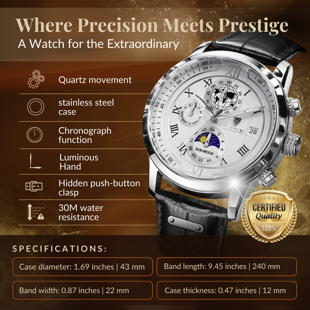 Premium Leren Band Chronograaf Horloge