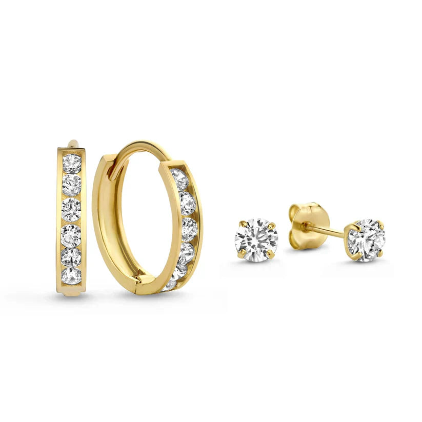 Dara Brillane Oorbellen Set | 14k Goud