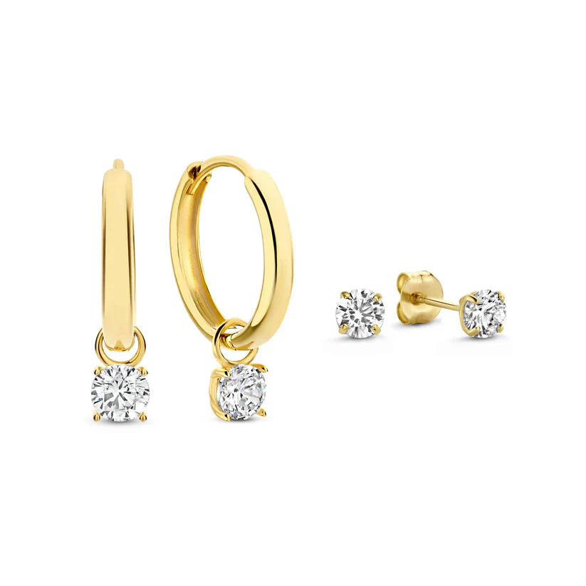 Stralende Oorbellen Set | 14k Goud