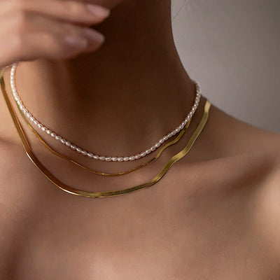 Parelketting van Zoetwaterparels | 18k Goud