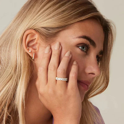 Antoinette Ring met Diamantsimulant | 18k Goud