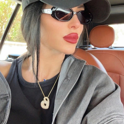 Naamketting Bubble met diamant | 18k Goud