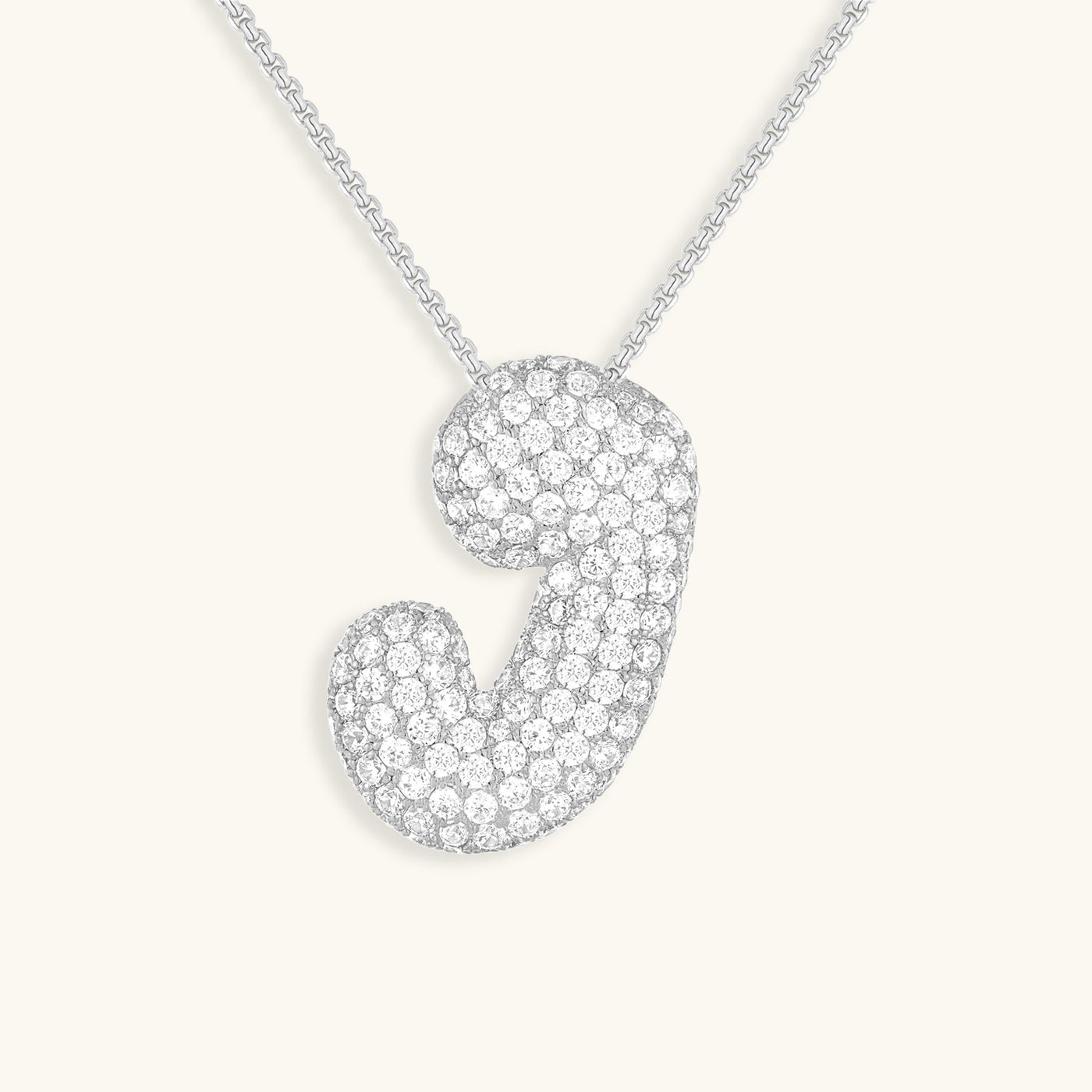Naamketting Bubble met diamant | 18k Goud