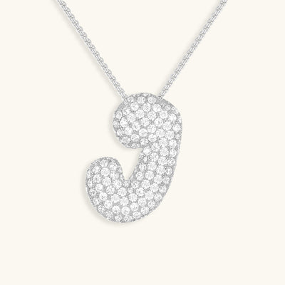 Naamketting Bubble met diamant | 18k Goud