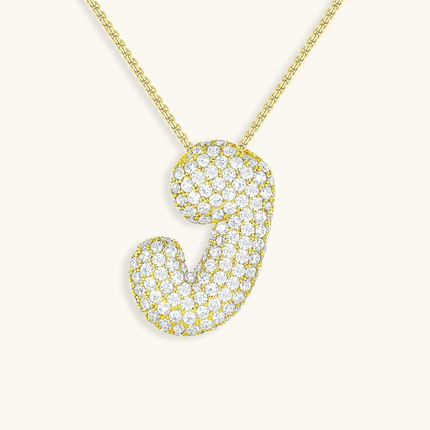 Naamketting Bubble met diamant | 18k Goud