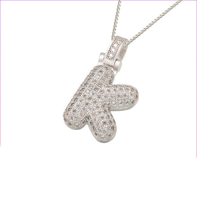 Pave Bubble Halsketting met Initialen | 18k Goud