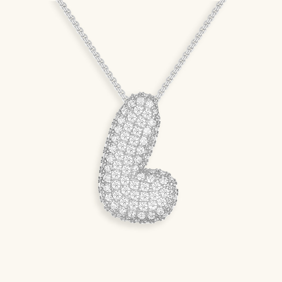Naamketting Bubble met diamant | 18k Goud