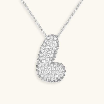 Naamketting Bubble met diamant | 18k Goud