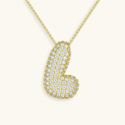 Naamketting Bubble met diamant | 18k Goud