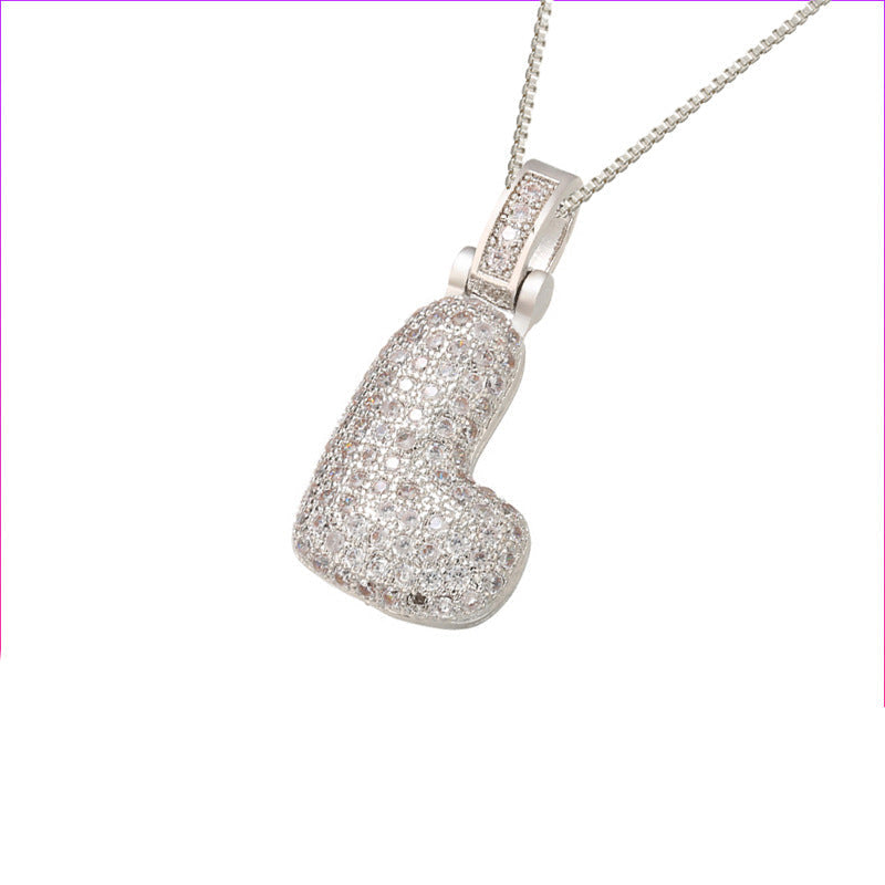 Pave Bubble Halsketting met Initialen | 18k Goud