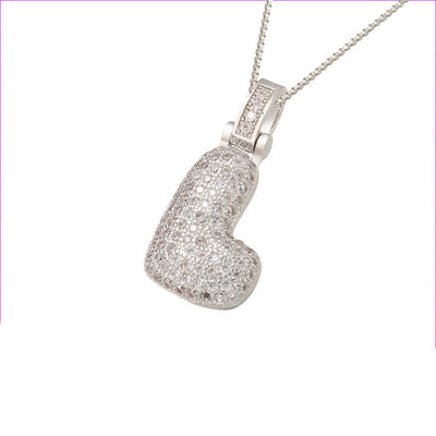 Pave Bubble Halsketting met Initialen | 18k Goud
