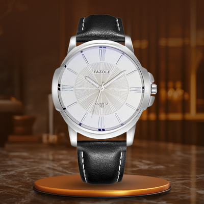 van Wennink© - Luxe Blauw Glas Lederen Horloge