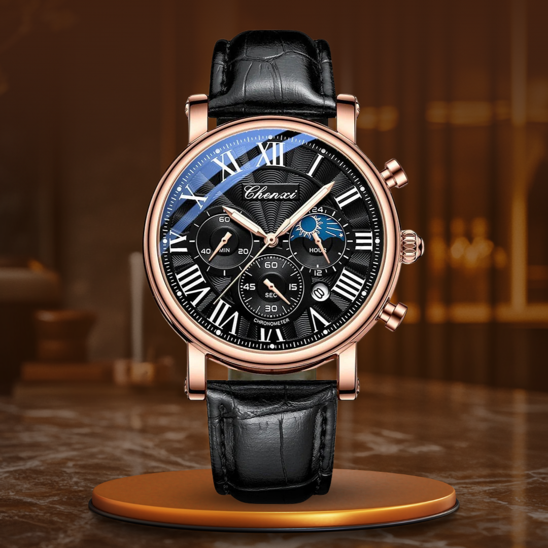 van Wennink© - Luxe Leren Kwarts Horloge