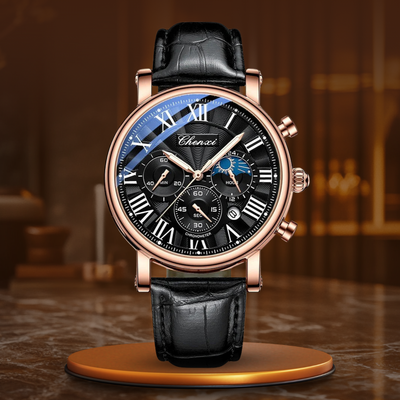 van Wennink© - Luxe Leren Kwarts Horloge
