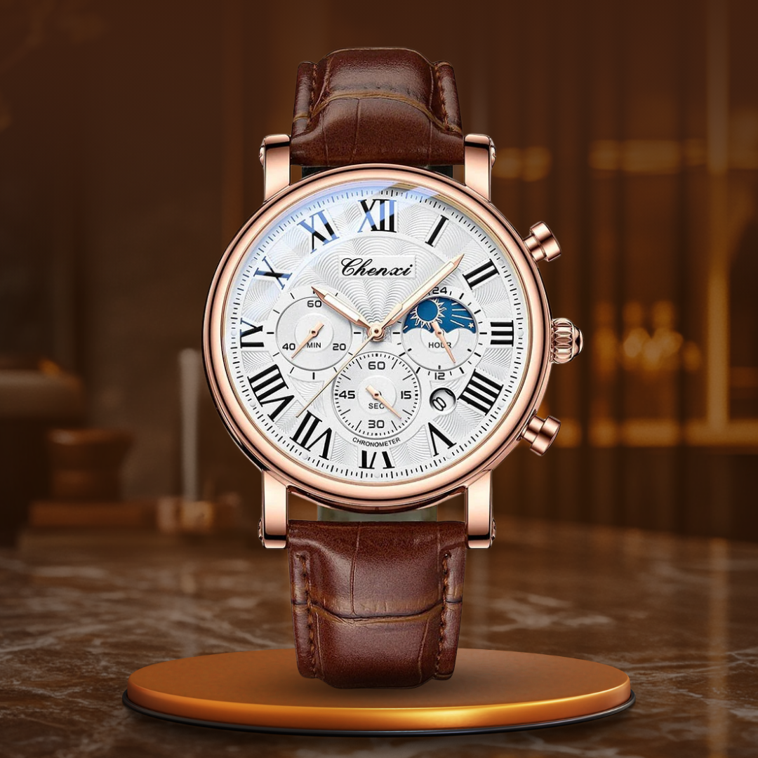 van Wennink© - Luxe Leren Kwarts Horloge