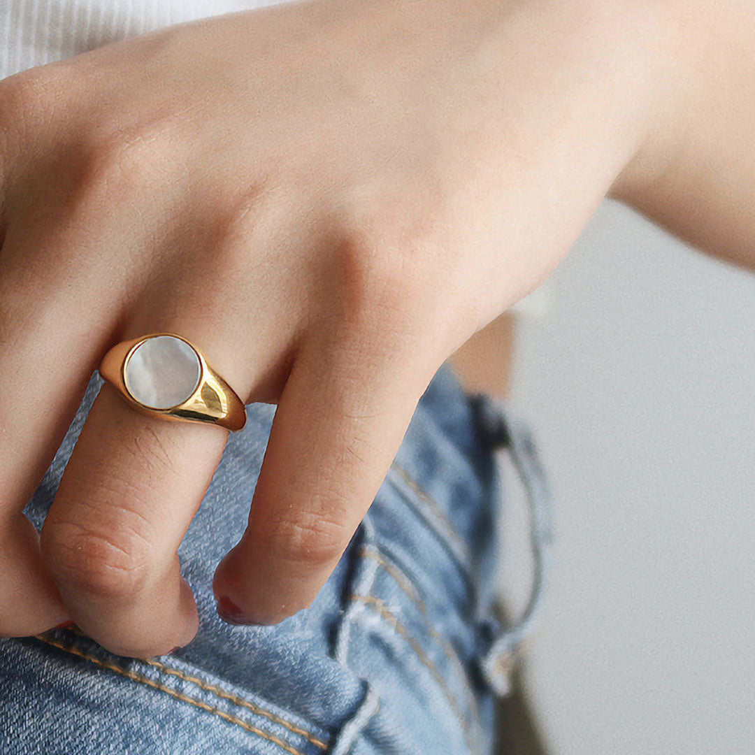 Perle Ring | 18k Goud