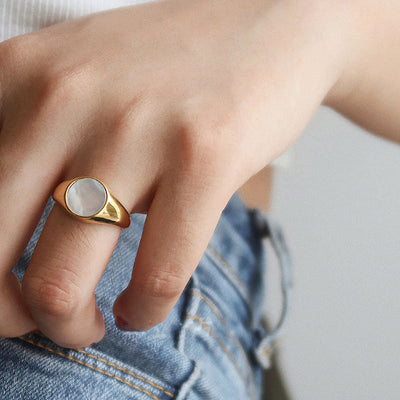 Perle Ring | 18k Goud