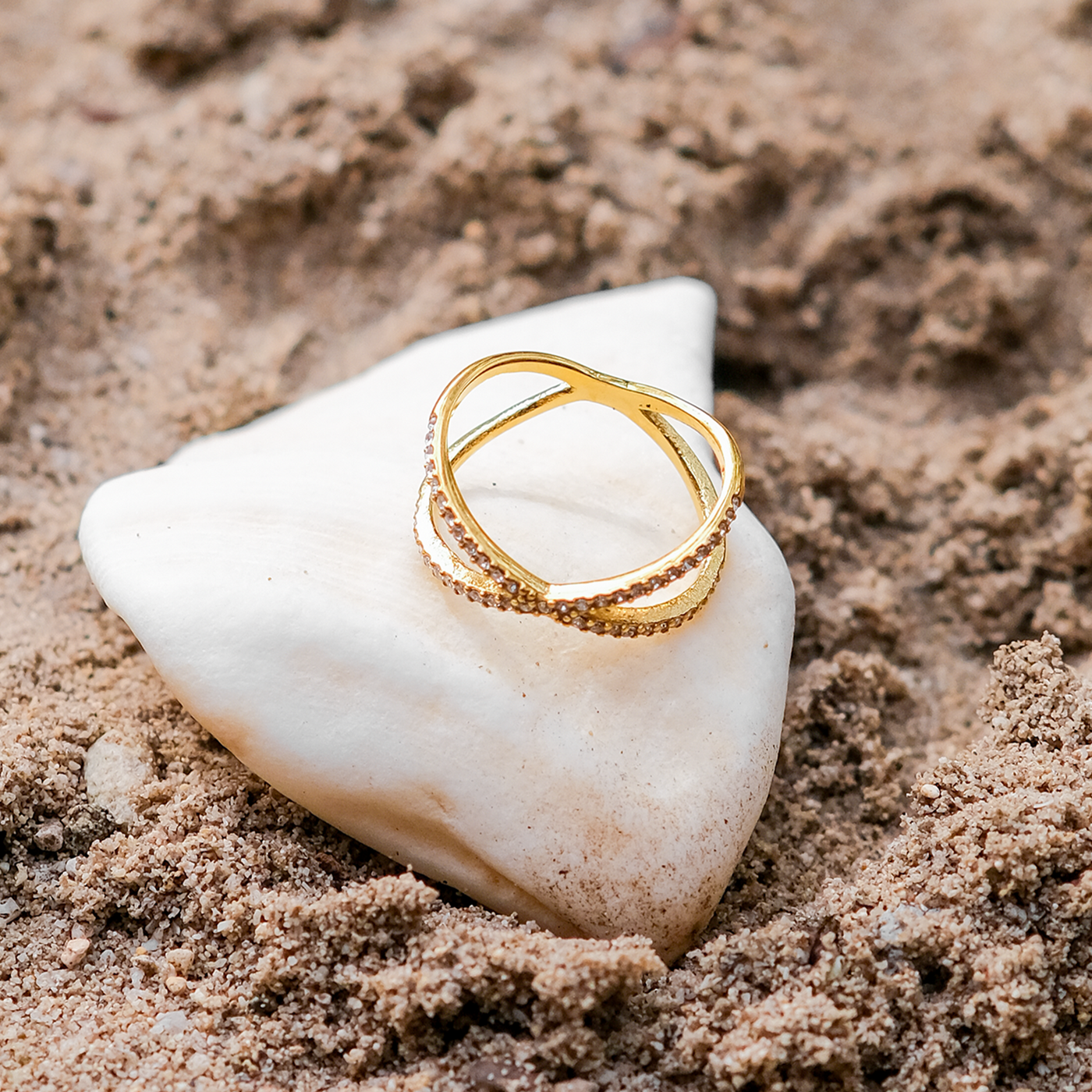 Korsring Nia Goud Diamant | 18k Goud