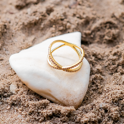 Korsring Nia Goud Diamant | 18k Goud