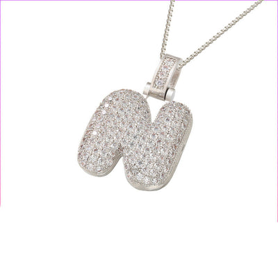 Pave Bubble Halsketting met Initialen | 18k Goud