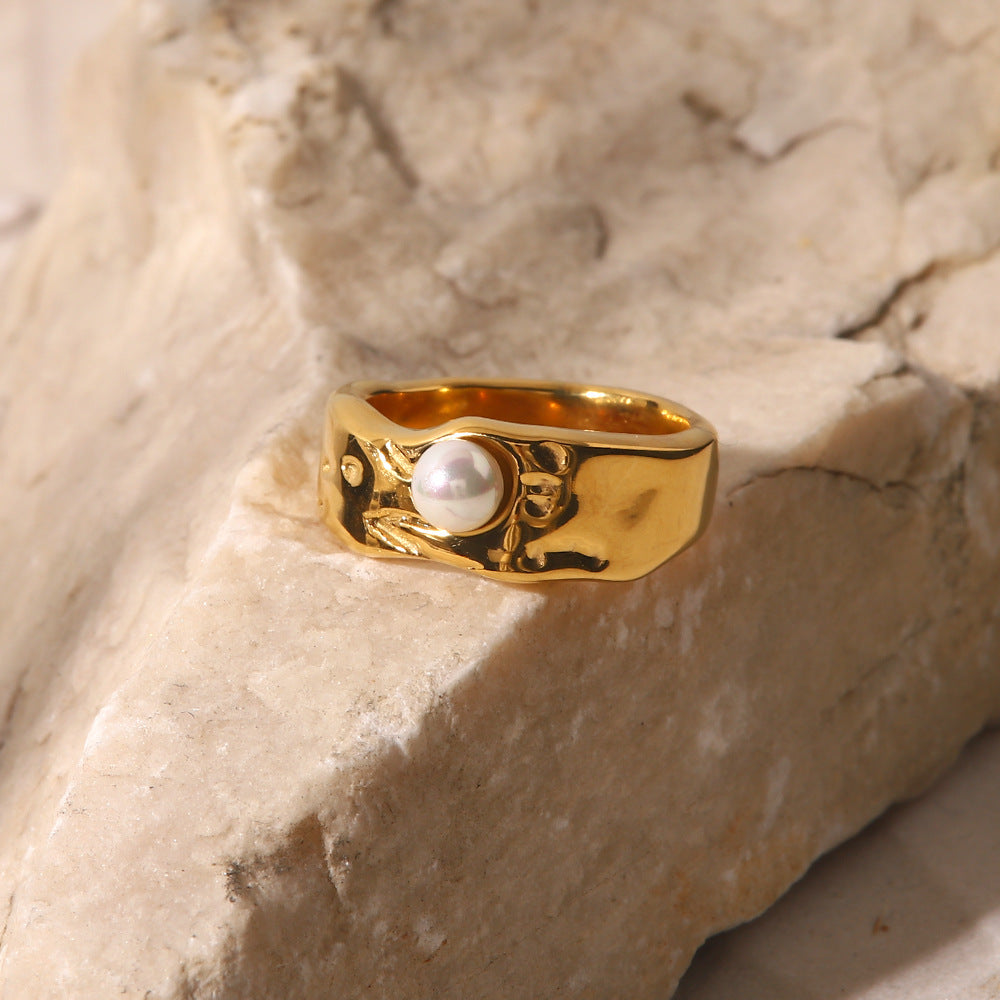 Cerulia ring met zoetwaterparels | 14k goud