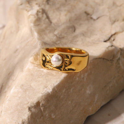 Cerulia ring met zoetwaterparels | 14k goud