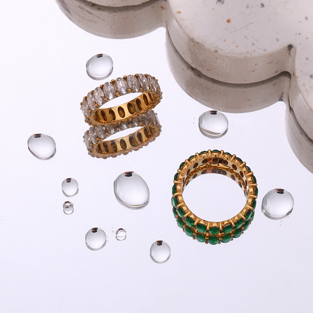 Antoinette Ring met Diamantsimulant | 18k Goud