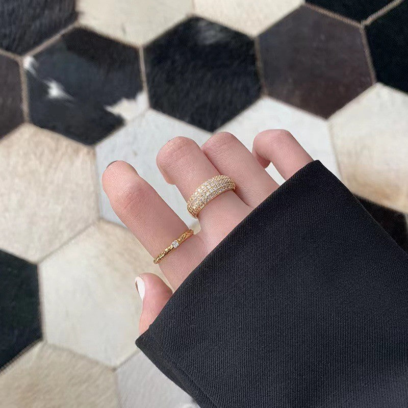 Ring met glazen koepel | 18k Goud