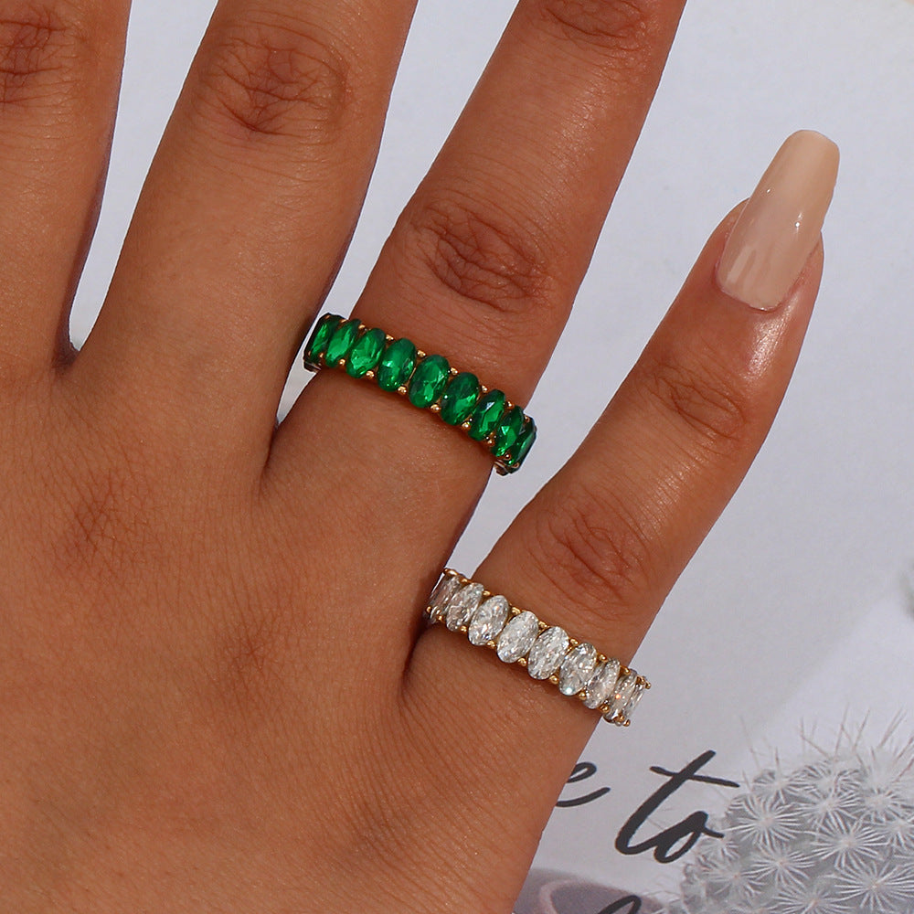 Antoinette Ring met Diamantsimulant | 18k Goud