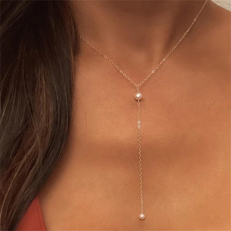 Beatrice ketting met parels en franjes | 14k Goud