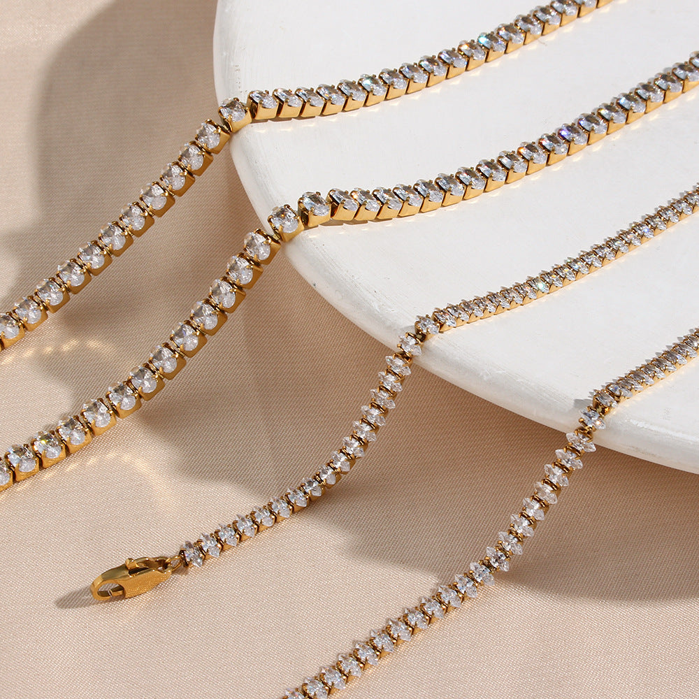 Wisteria Tennis Halsketting met Diamanten | 18k Goud