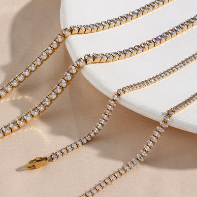Wisteria Tennis Halsketting met Diamanten | 18k Goud